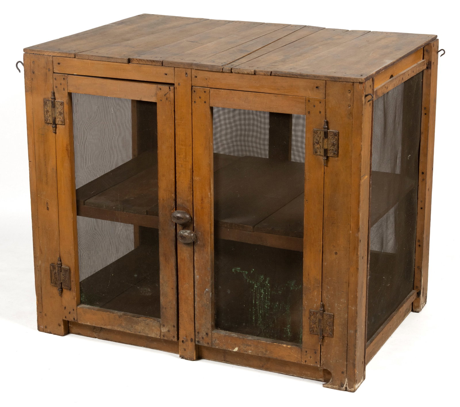 AMERICAN PAINTED POPLAR AND PINE HANGING FOOD / PIE SAFE (1 of 5)