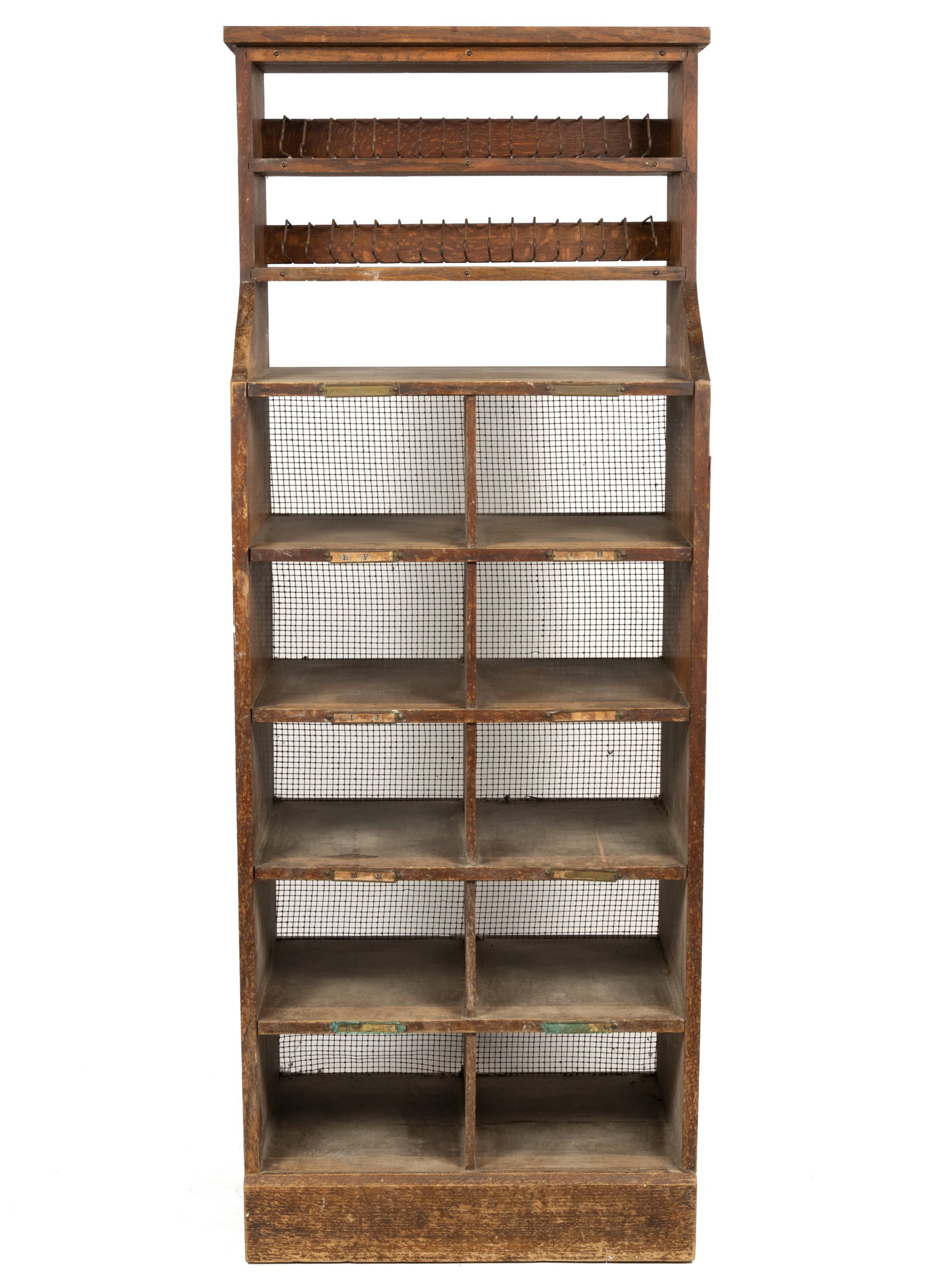 AMERICAN COUNTRY OAK POSTAL CUPBOARD (1 of 4)