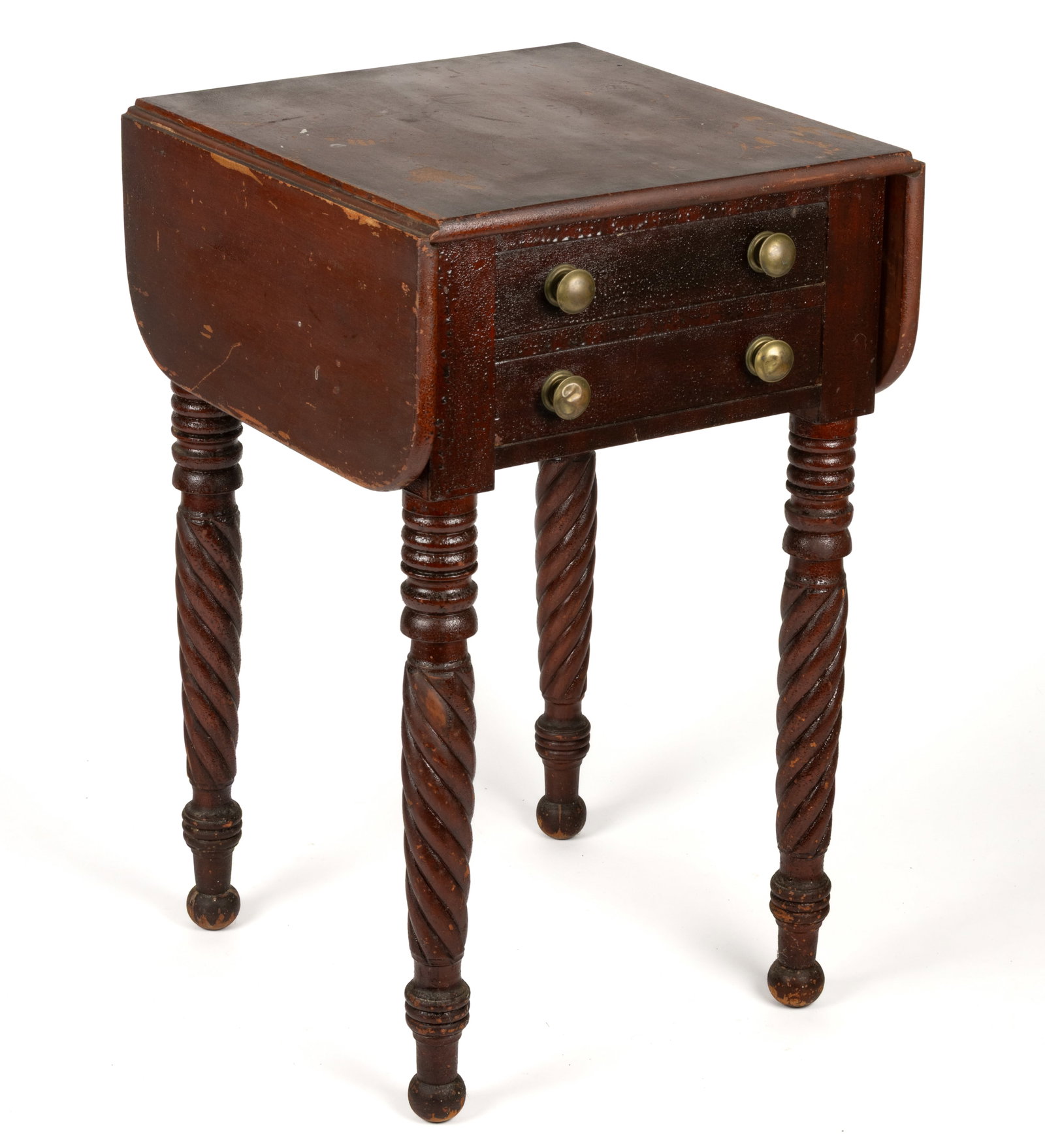 AMERICAN LATE FEDERAL BIRCH AND MAHOGANY WORK TABLE (1 of 7)