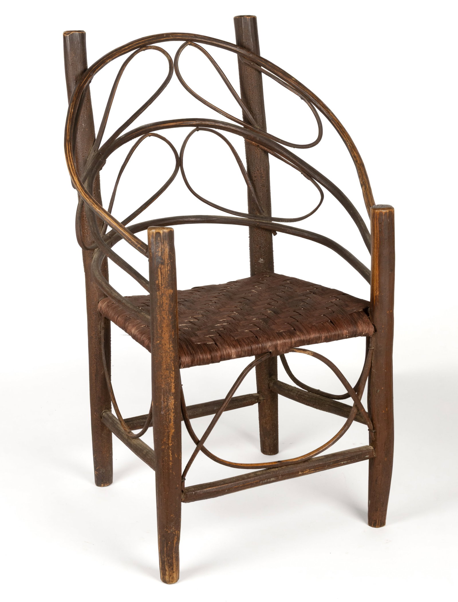 AMERICAN ADIRONDACK-STYLE PAINTED BENT-TWIG ARMCHAIR (1 of 7)