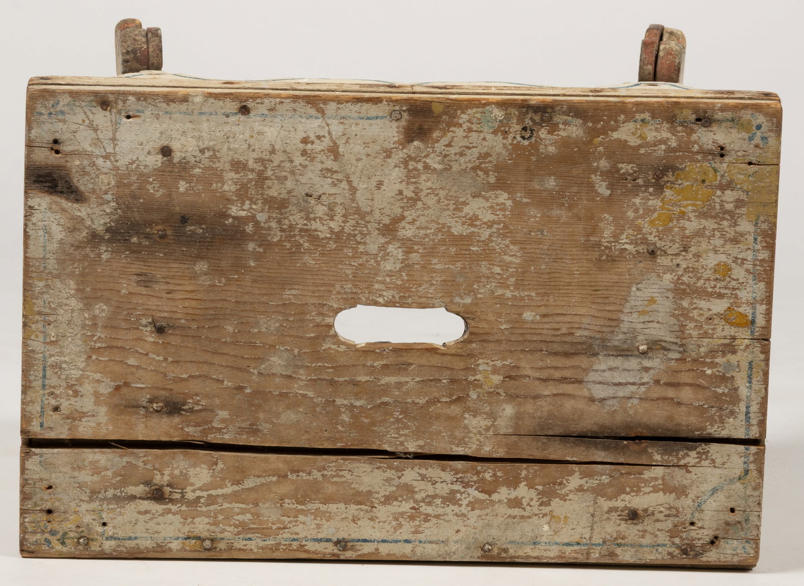 AMERICAN PAINT-DECORATED PINE STOOL - 4