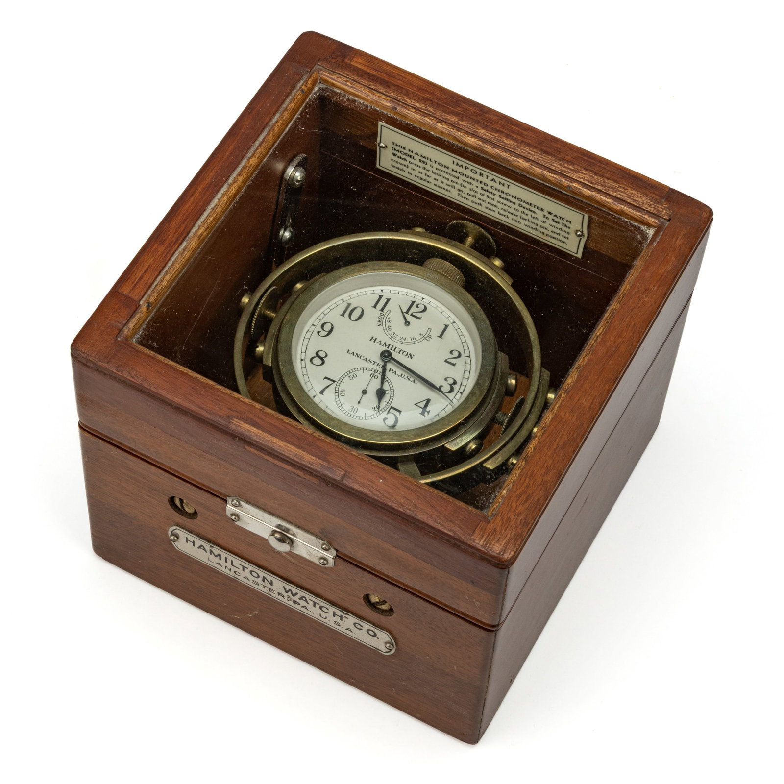 HAMILTON WATCH CO., MODEL 22 U.S. NAVY SHIP'S MARINE CHRONOMETER (1 of 5)