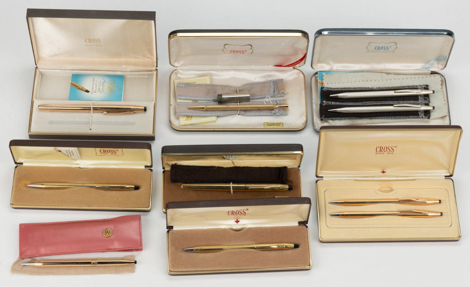ASSORTED CROSS AND OTHER PENS AND PEN / PENCIL SETS, LOT OF EIGHT (1 of 1)