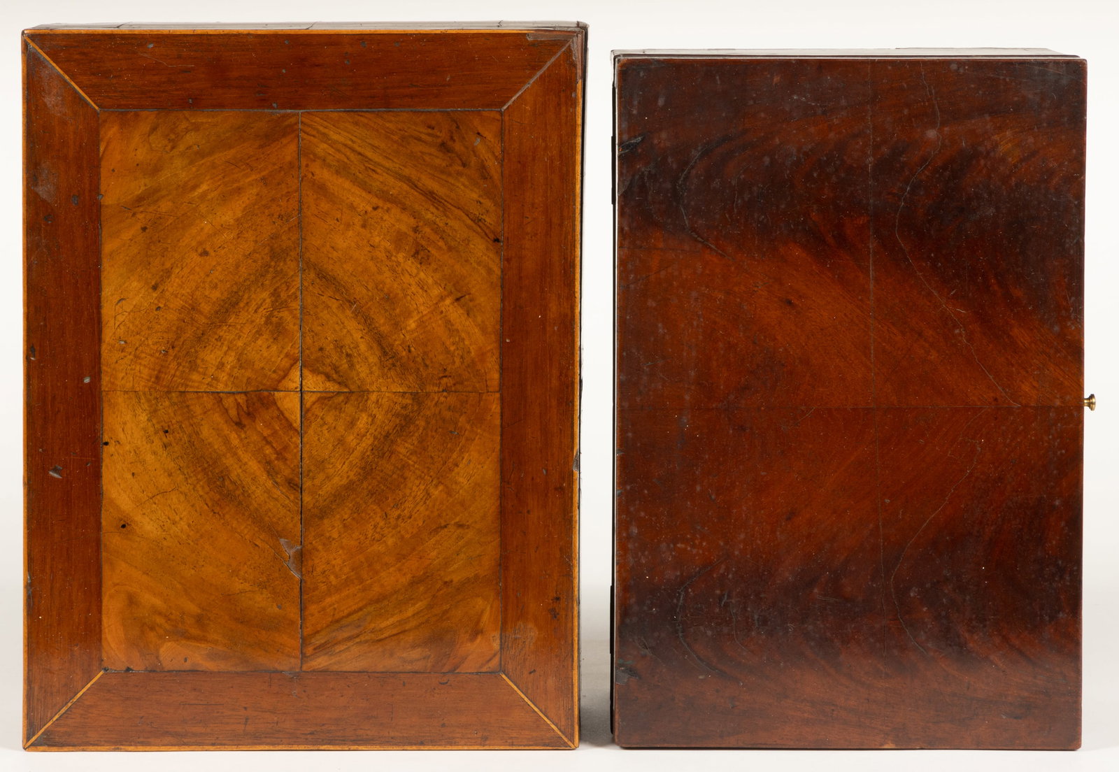 ASSORTED BRITISH WOODEN BURLWOOD VENEER DOCUMENT / DRESSER / SEWING BOXES, LOT OF TWO (1 of 6)