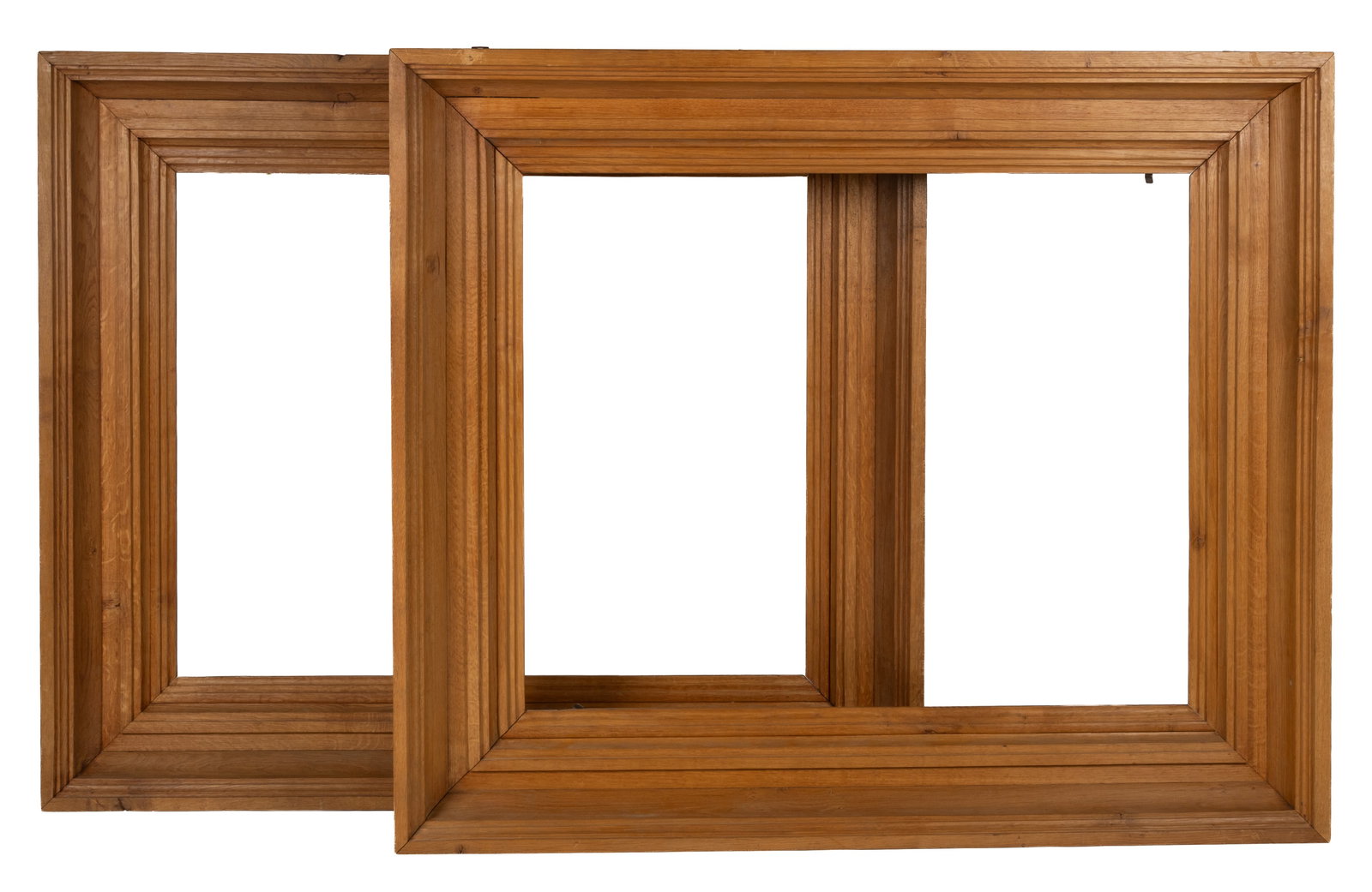 LARGE WHITE OAK PICTURE FRAMES, PAIR (1 of 7)