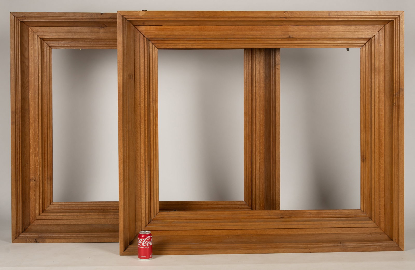 LARGE WHITE OAK PICTURE FRAMES, PAIR - 2