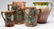 VICTORIAN MAJOLICA PITCHERS, LOT OF FOUR INCLUDING THRE