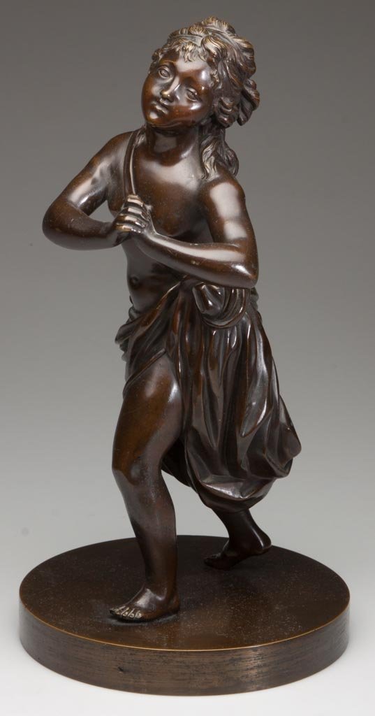 AMERICAN OR EUROPEAN BRONZE STATUE: AMERICAN OR EUROPEAN BRONZE STATUE, example in rich patina depicting a female form in posture of pleading. Late 19th/early 20th century. 13" HOA, 7" D base. Provenance: Property from a Private Canadia