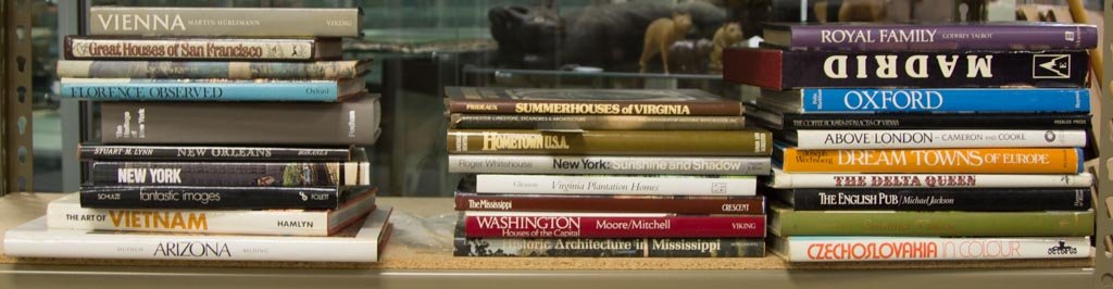 ASSORTED HISTORY AND TRAVEL REFERENCE VOLUMES, LOT OF: ASSORTED HISTORY AND TRAVEL REFERENCE VOLUMES, LOT OF 28, including "Summerhouses of Virginia" and "Winchester: Limestone, Sycamores & Architecture. Hard covers, most with dust jackets. 20th century.