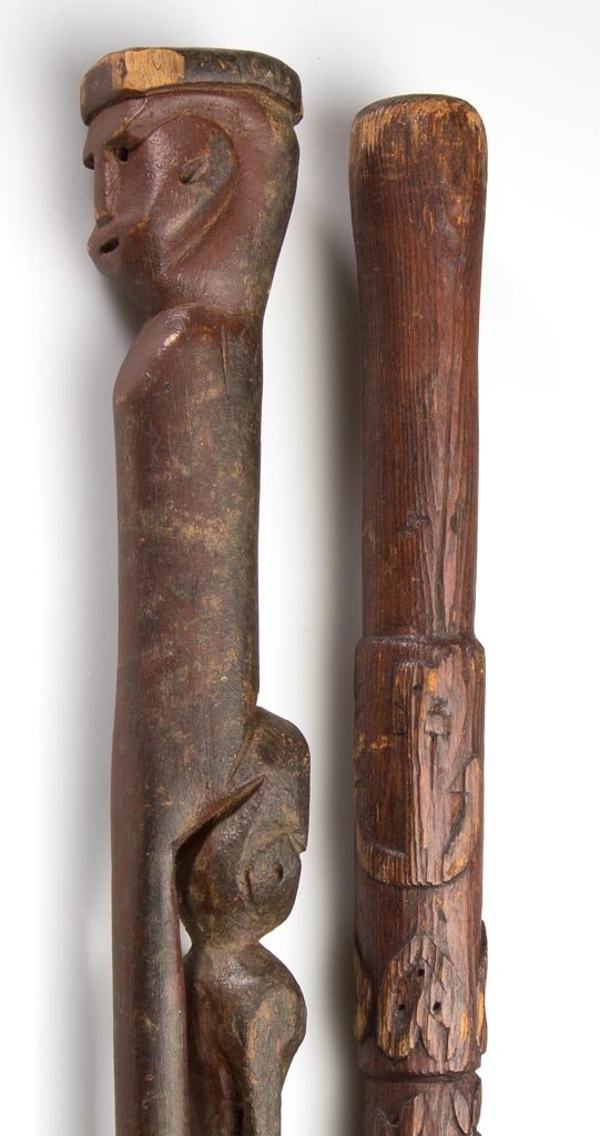 WEST VIRGINIA CARVED FOLK ART CANES / WALKING STICKS,