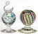 ART GLASS PEDESTAL PAPERWEIGHTS, LOT OF TWO