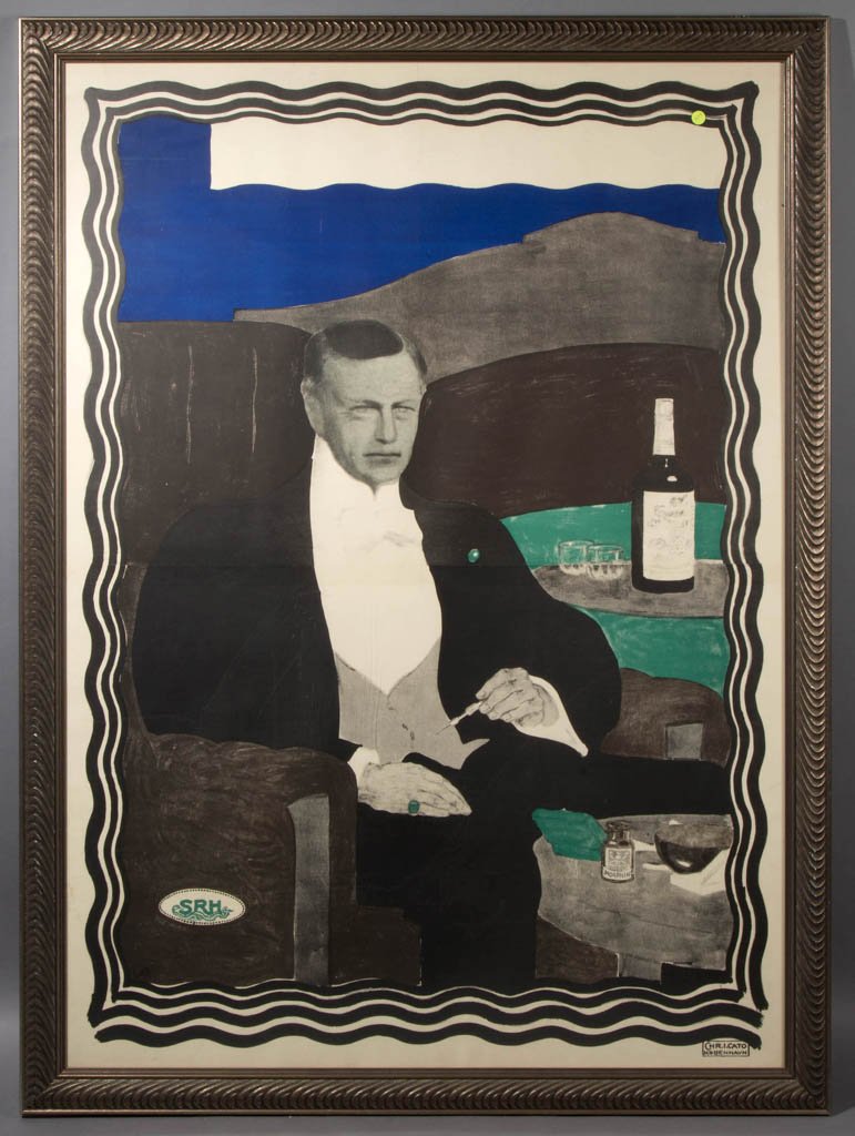 DANISH FILM POSTER: DANISH FILM POSTER, two sheets, untitled, for the film "Morfinisten" or "The Morphine Takers", Chr. J. Cato, Kobenhavn imprint lower right. Modern frame. Film released in 1911, the date of this printi