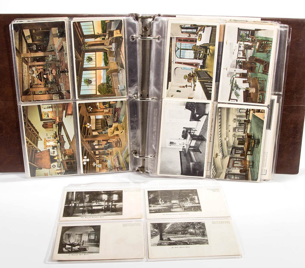 ASSORTED ARTS & CRAFTS STYLE BUILDINGS PRIVATE MAILING: ASSORTED ARTS & CRAFTS STYLE BUILDINGS PRIVATE MAILING / POST CARDS, approximately 210, including the Grove Park Inn, Asheville, NC, the Imperial Hotel, Tokyo, Japan, and the Prince of Wales Hotel, Al