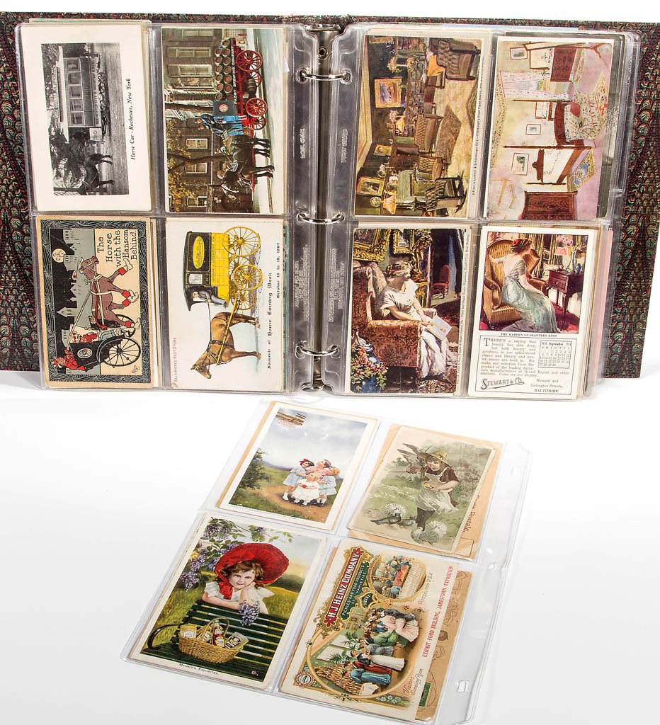 ASSORTED ADVERTISING / TRADE EPHEMERA AND POST CARDS: ASSORTED ADVERTISING / TRADE EPHEMERA AND POST CARDS, approximately 140, including an artist-signed H. Fournier "CONSERVES / LE SOLEIL" postcard, an artist-signed Dan Sweeney "Hong Kong Hotel" postcar