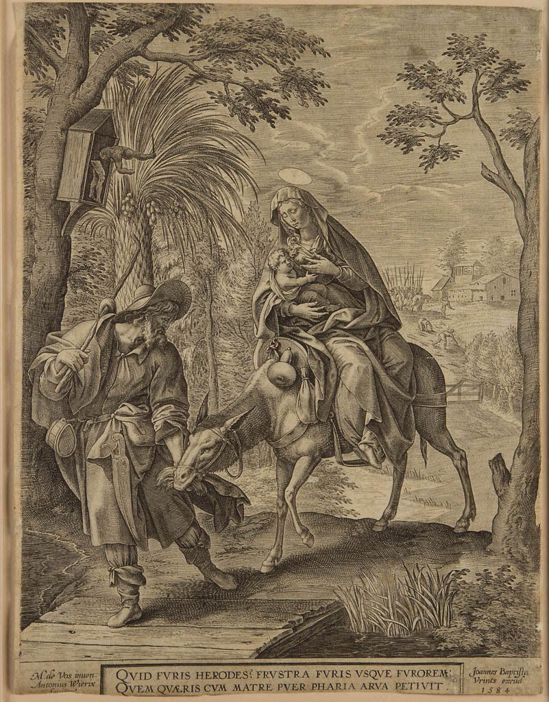 ANTONIUS II AND HIERONYMUS WIERIX (FLEMISH, LATE 16TH /: ANTONIUS II AND HIERONYMUS WIERIX (FLEMISH, LATE 16TH / EARLY 17TH CENTURY) BIBLICAL SCENE PRINT, copper engraving on paper, a strong impression with inscription at bottom edge, "Antonius Wierix" lowe