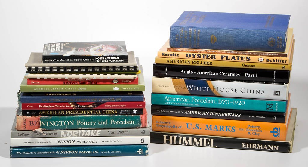 ASSORTED AMERICAN AND OTHER CERAMICS REFERENCE VOLUMES,: ASSORTED AMERICAN AND OTHER CERAMICS REFERENCE VOLUMES, LOT OF 27, including David Arman, "Anglo-American Ceramics Part I"; Diana Stradling, "Fancy Rockingham Pottery"; and "The Pottery and Porcelain 