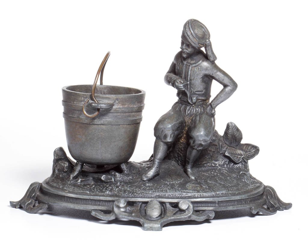 MIDDLE EASTERN FIGURAL CAST METAL MATCH HOLDER (1 of 1)