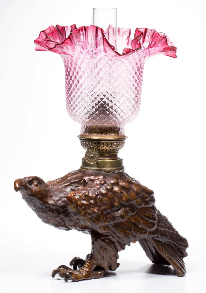 EXTREMELY RARE UNLISTED EAGLE FIGURAL OIL LAMP (1 of 1)