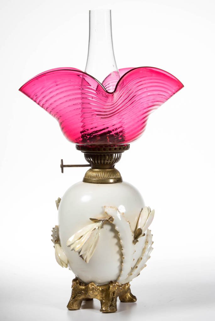 UNLISTED CACTUS LEAF AND FLOWER MINIATURE OIL LAMP (1 of 1)