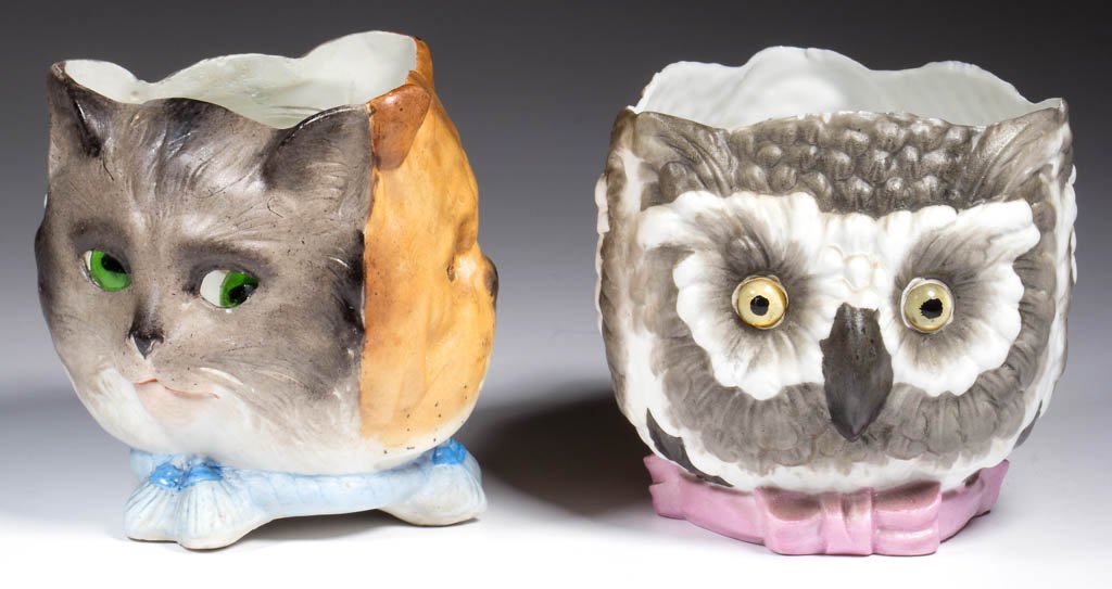 BISQUE FIGURAL THREE-FACED FAIRY / NURSERY LAMPS, LOT (1 of 1)