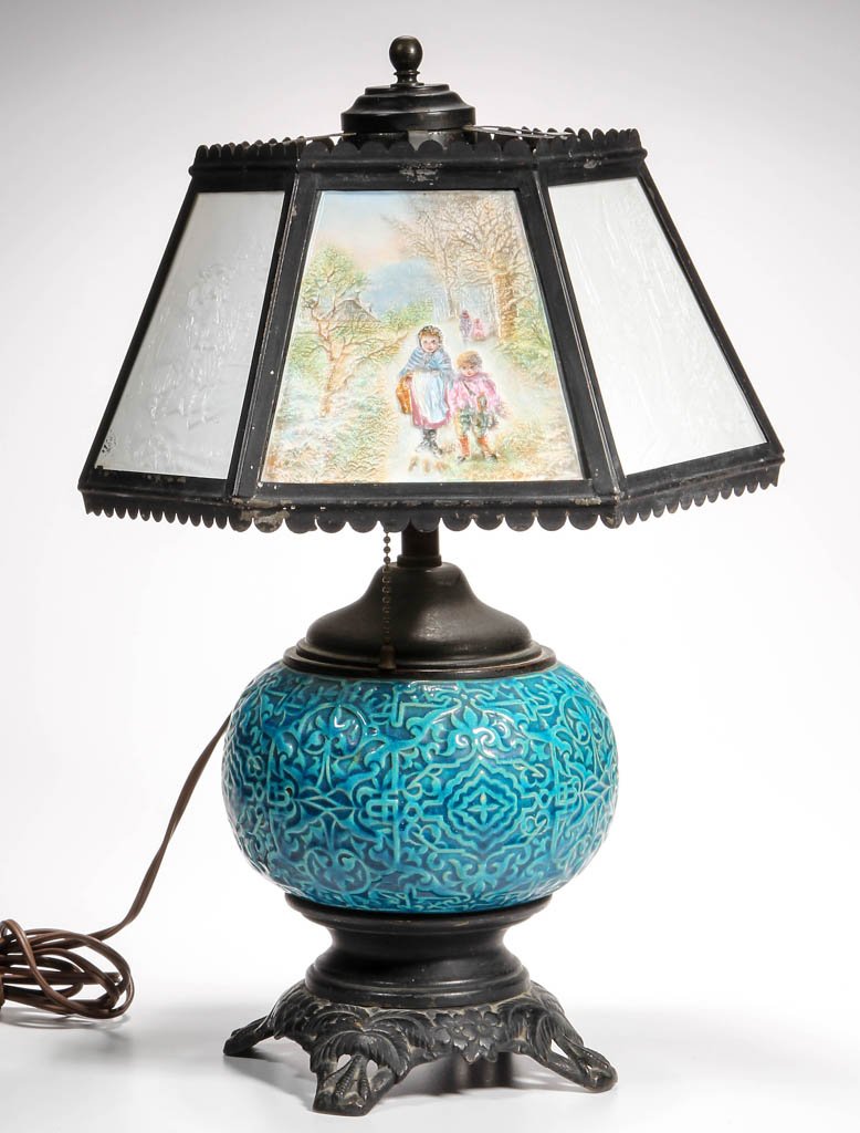 GERMAN PORCELAIN LITHOPHANE LAMP SHADE (1 of 3)
