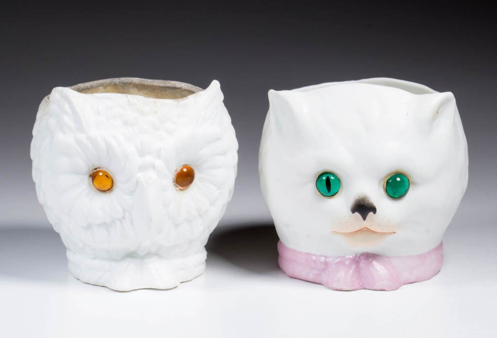 BISQUE FIGURAL FAIRY / NURSERY LAMPS, LOT OF TWO (1 of 1)