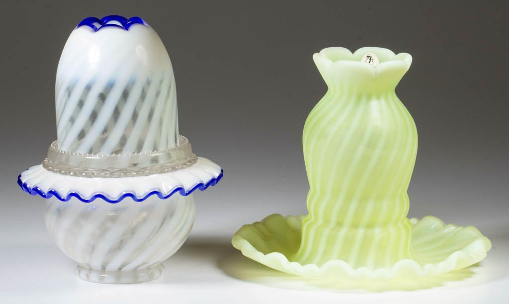 ART GLASS FAIRY LAMPS, LOT OF TWO (1 of 1)