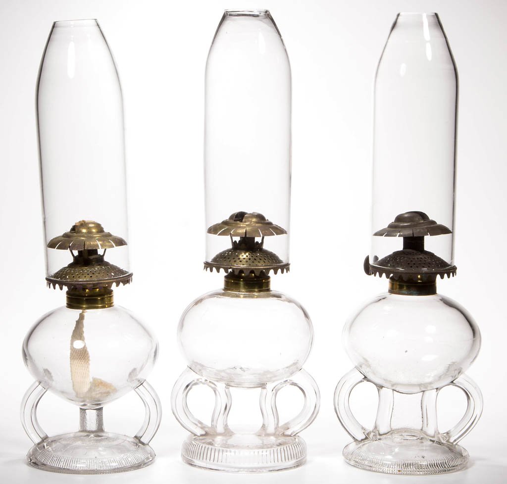 RIPLEY PATENTED FOOTED KEROSENE FINGER LAMPS, LOT OF (1 of 1)