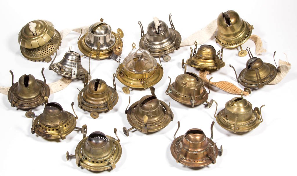 ASSORTED KEROSENE SLIP BURNERS, LOT OF 16 (1 of 1)