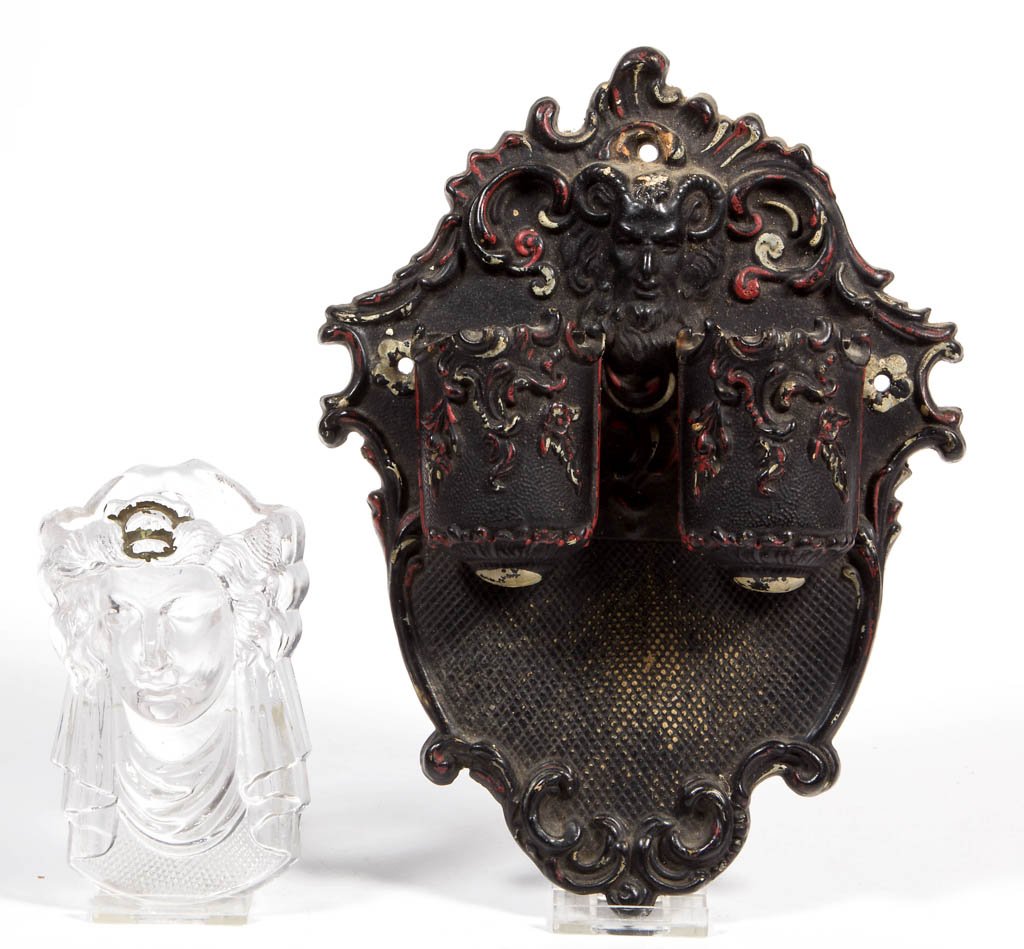 ASSORTED FIGURAL WALL MATCH SAFES / HOLDERS, LOT OF TWO (1 of 1)