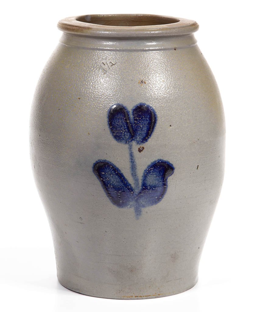 MID-ATLANTIC DECORATED STONEWARE JAR (1 of 3)