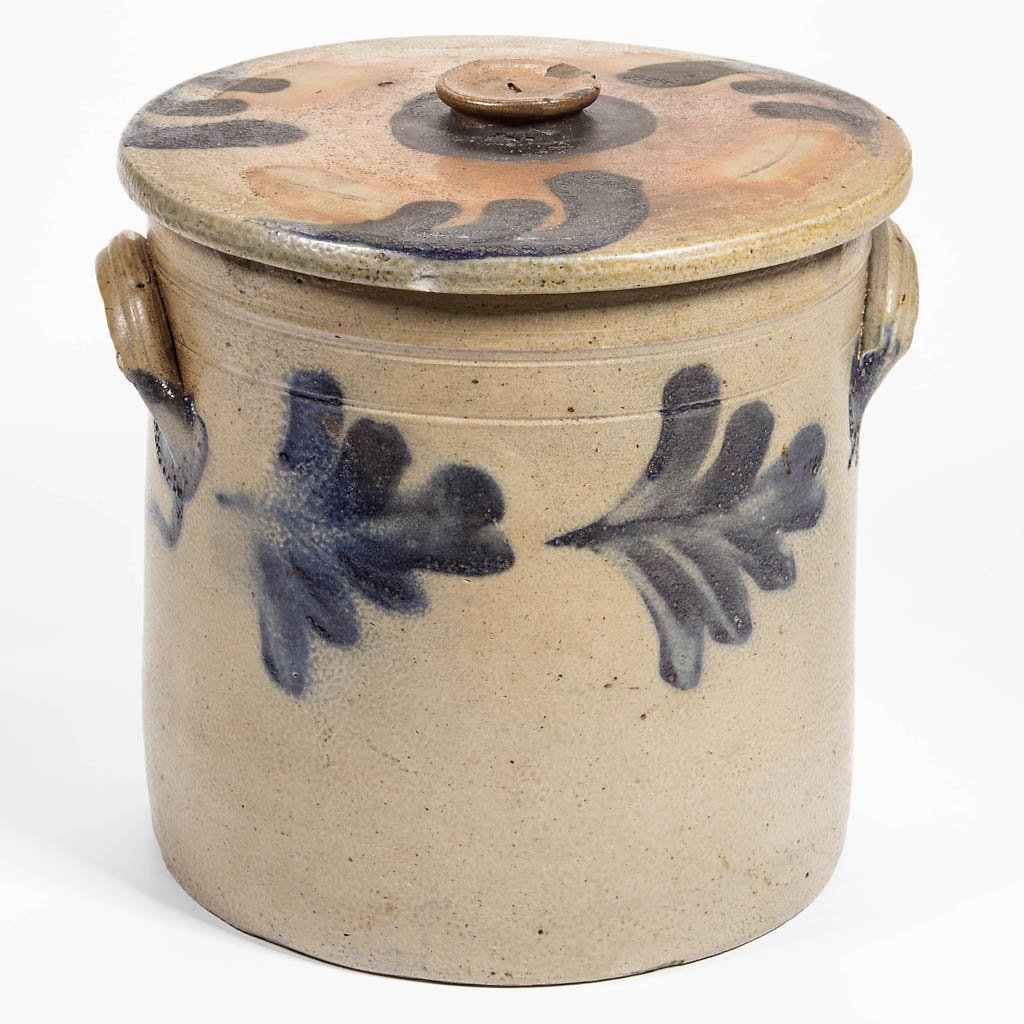 PENNSYLVANIA DECORATED STONEWARE BUTTER CROCK WITH (1 of 1)
