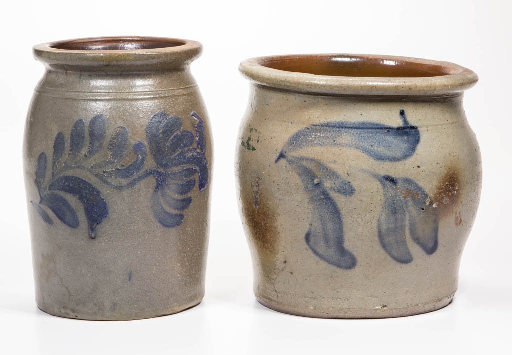 PENNSYLVANIA DECORATED STONEWARE VESSELS, LOT OF TWO (1 of 1)