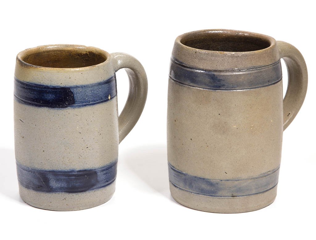 PHILADELPHIA, PENNSYLVANIA DECORATED STONEWARE MUGS, (1 of 1)