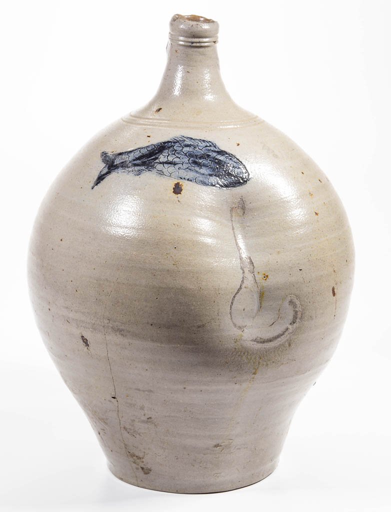 BOSTON, MASSACHUSETTS ATTRIBUTED DECORATED STONEWARE (1 of 2)