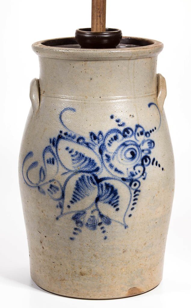 NORTHEASTERN UNITED STATES DECORATED STONEWARE CHURN (1 of 2)