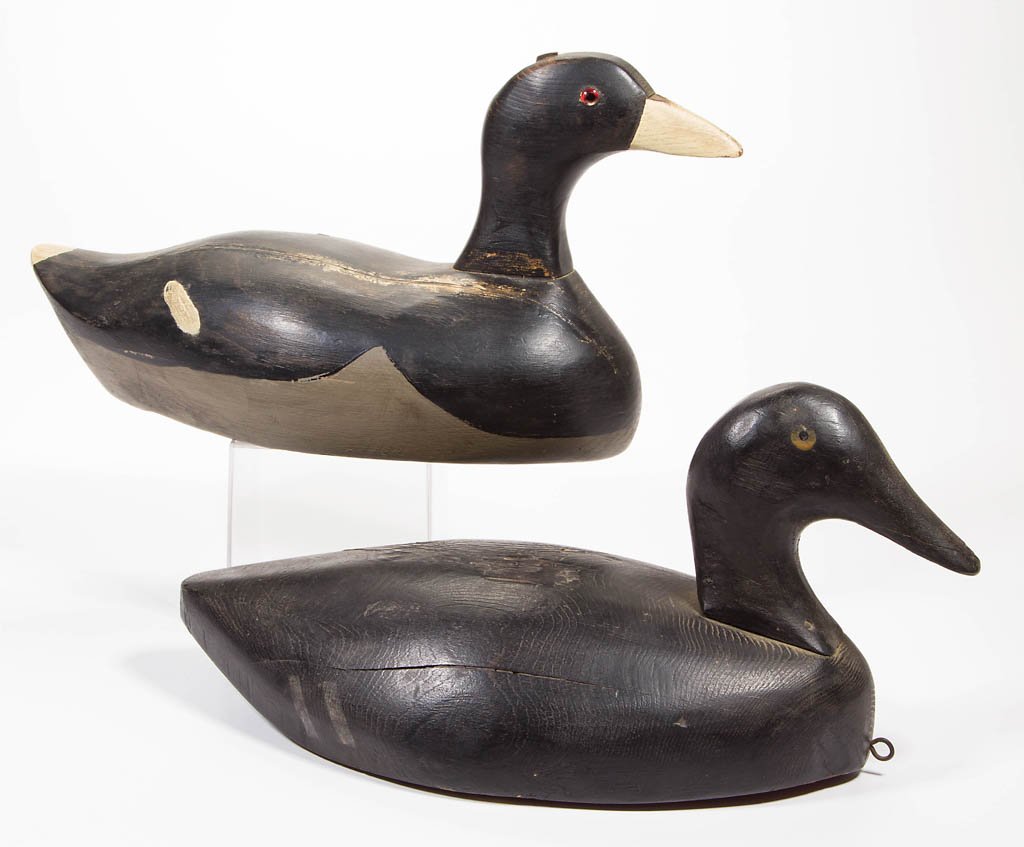 CONTEMPORARY CARVED AND PAINTED DUCK DECOYS, LOT OF TWO (1 of 4)