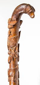 AMERICAN FOLK ART CARVED CANE / WALKING STICK (1 of 5)