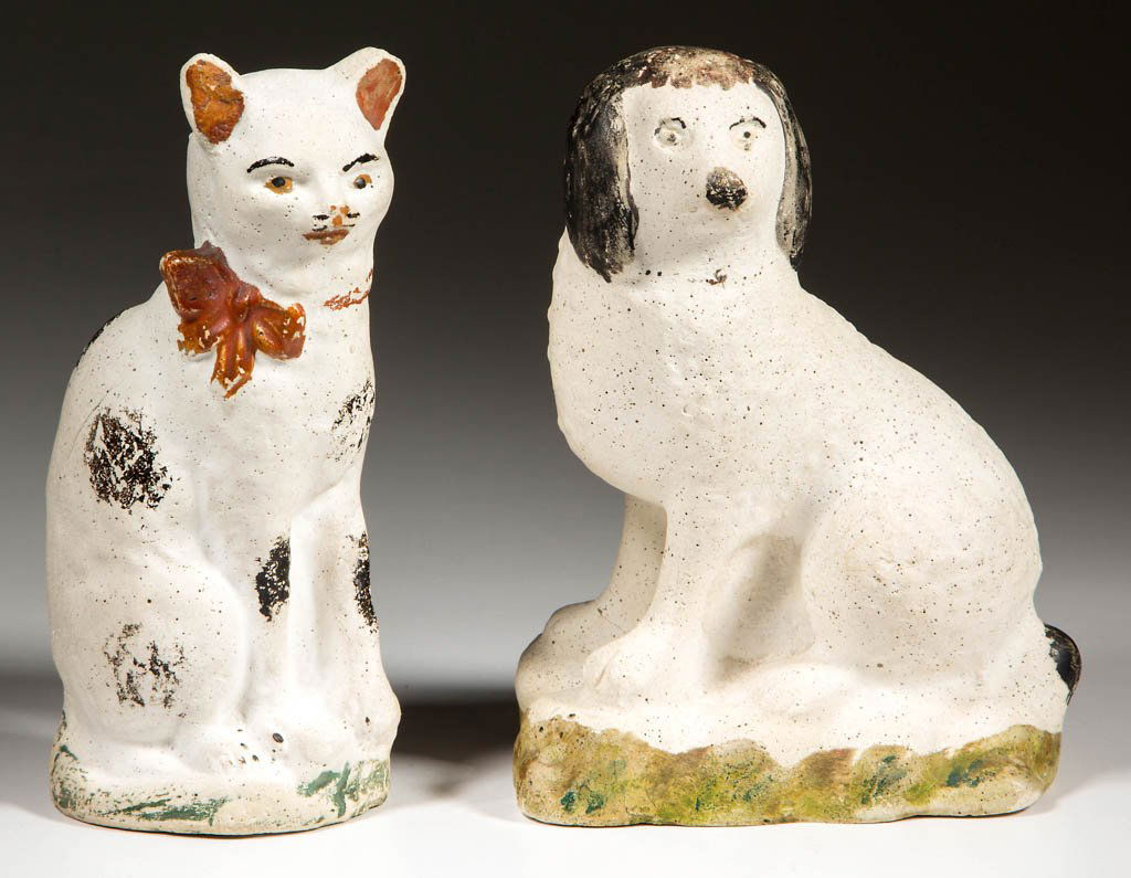 AMERICAN CHALKWARE ANIMAL FIGURES, LOT OF TWO (1 of 2)
