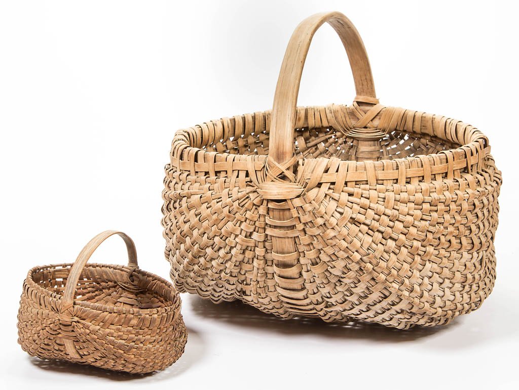 APPALACHIAN RIB-TYPE WOVEN-SPLINT BASKETS, LOT OF TWO (1 of 3)