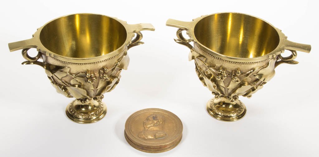 ASSORTED DECORATIVE CAST-BRASS ARTICLES, LOT OF THREE (1 of 2)