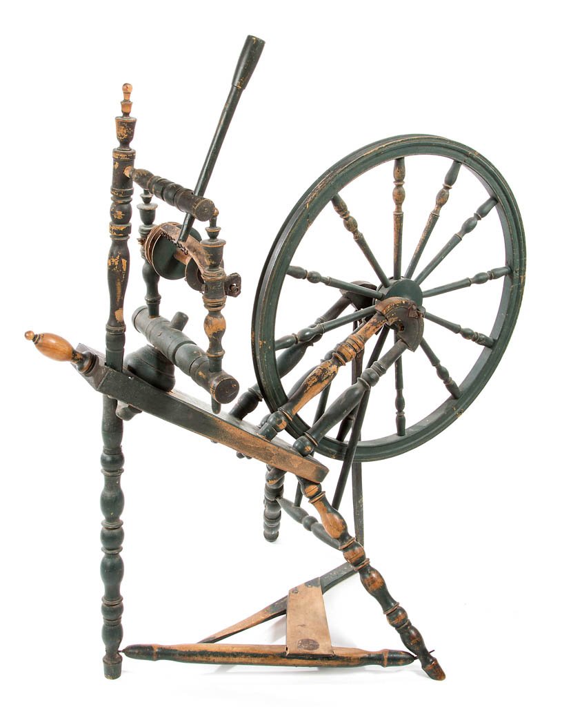 COUNTRY PAINTED FLAX SPINNING WHEEL (1 of 3)