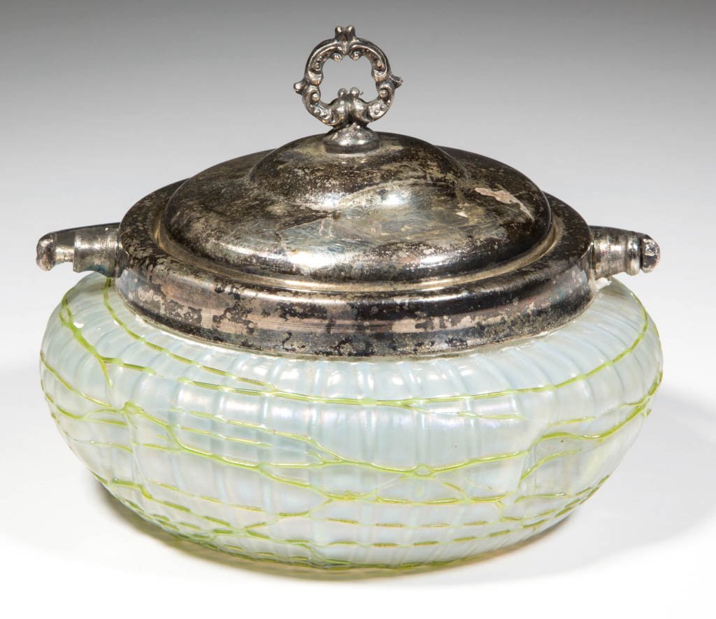 LOETZ-TYPE BOHEMIAN ART GLASS BON-BON DISH (1 of 1)