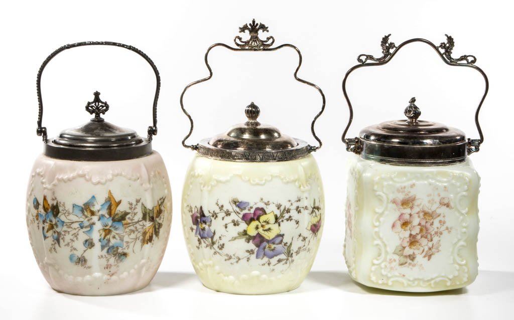 WAVE CREST CRACKER / BISCUIT JARS, LOT OF THREE (1 of 1)