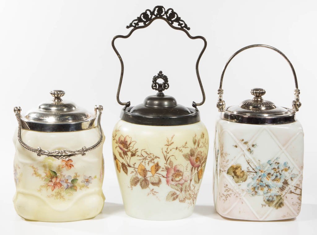 WAVE CREST AND OTHER CRACKER / BISCUIT JARS, LOT OF (1 of 1)