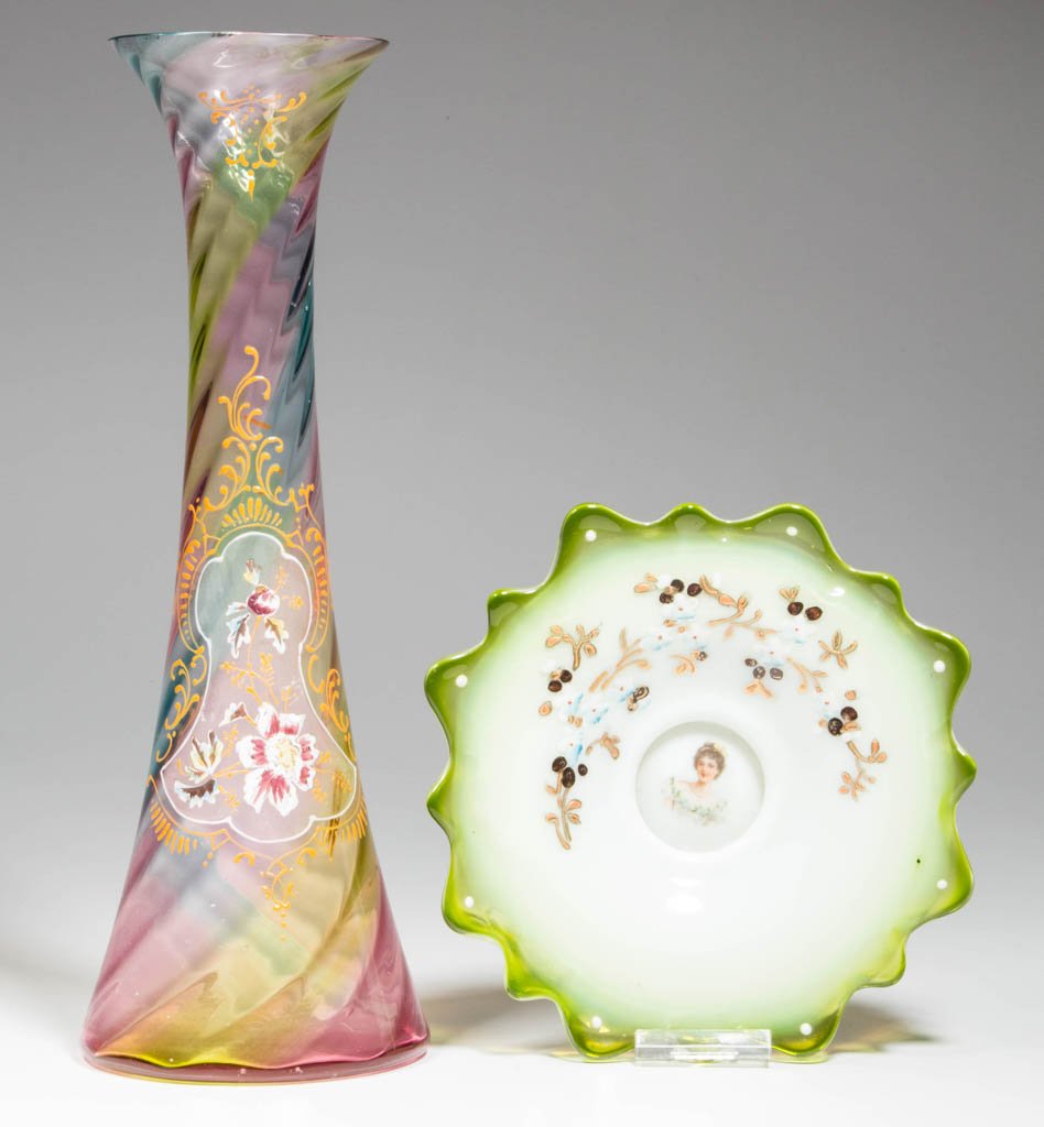 DECORATED VICTORIAN ARTICLES, LOT OF TWO (1 of 1)