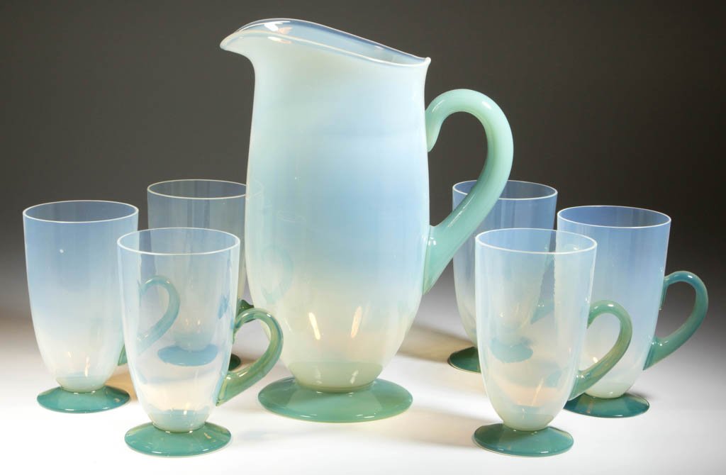 FRY FOVAL ART GLASS SEVEN-PIECE LEMONADE SET (1 of 1)