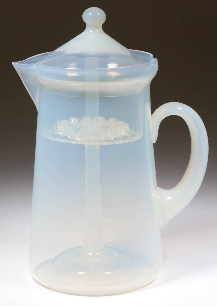 FRY FOVAL ART GLASS COFFEE POT / PERCOLATOR (1 of 1)