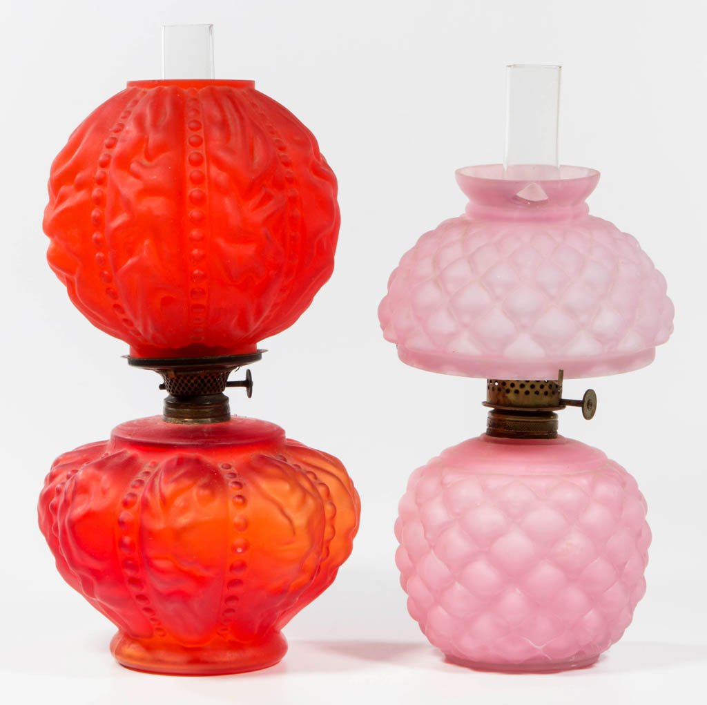 VICTORIAN MINIATURE LAMPS, LOT OF TWO (1 of 1)