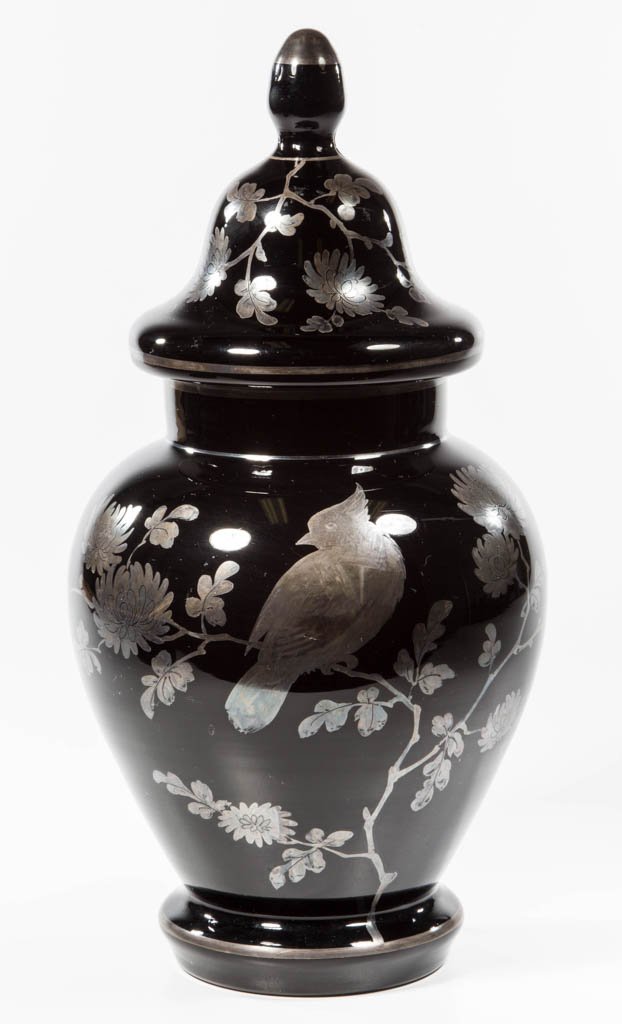 CZECHOSLOVAKIAN SILVER-OVERLAY URN AND COVER (1 of 1)